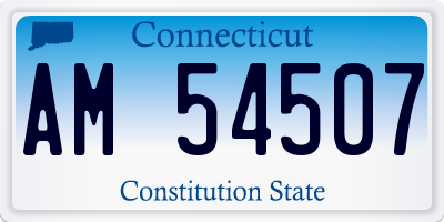CT license plate AM54507