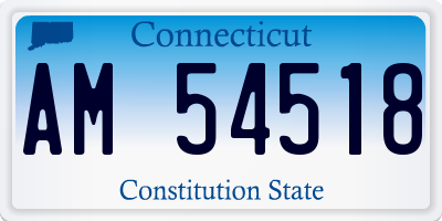 CT license plate AM54518