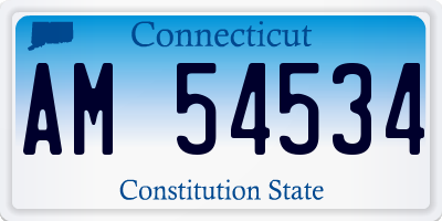 CT license plate AM54534