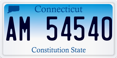 CT license plate AM54540