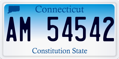 CT license plate AM54542
