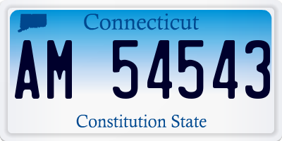 CT license plate AM54543