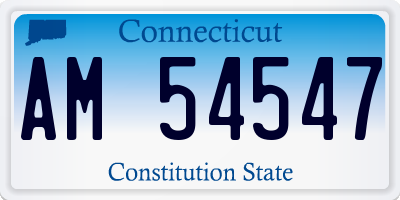 CT license plate AM54547