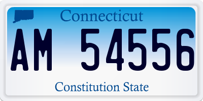 CT license plate AM54556
