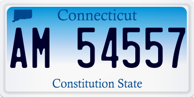 CT license plate AM54557