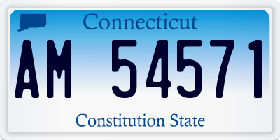 CT license plate AM54571
