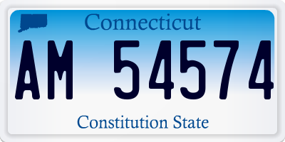 CT license plate AM54574
