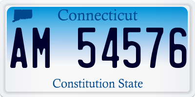 CT license plate AM54576