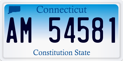 CT license plate AM54581