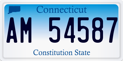 CT license plate AM54587