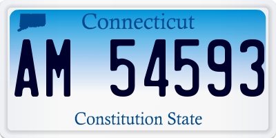 CT license plate AM54593