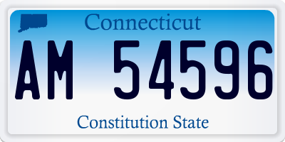 CT license plate AM54596