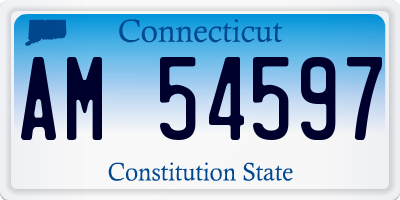 CT license plate AM54597
