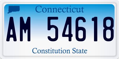 CT license plate AM54618