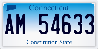 CT license plate AM54633
