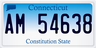 CT license plate AM54638