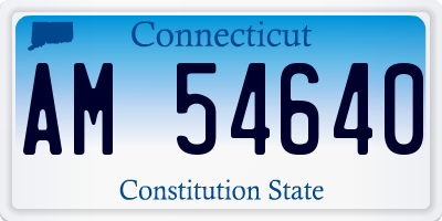CT license plate AM54640