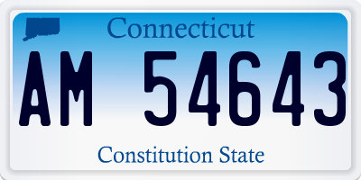 CT license plate AM54643