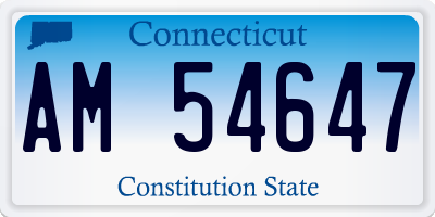 CT license plate AM54647