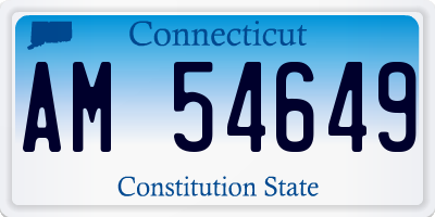 CT license plate AM54649