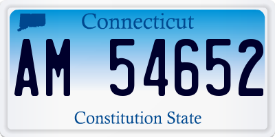 CT license plate AM54652