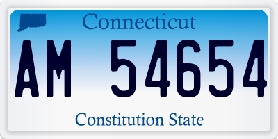 CT license plate AM54654