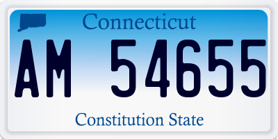 CT license plate AM54655