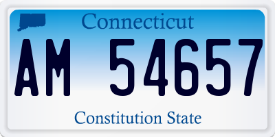 CT license plate AM54657