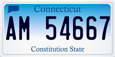 CT license plate AM54667