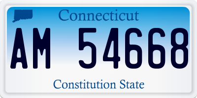 CT license plate AM54668