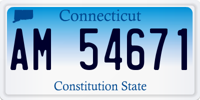 CT license plate AM54671