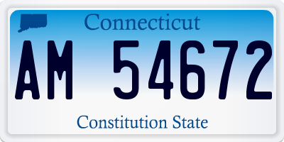 CT license plate AM54672