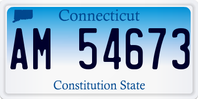 CT license plate AM54673