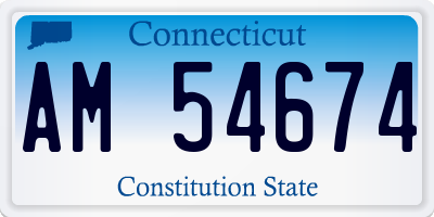 CT license plate AM54674