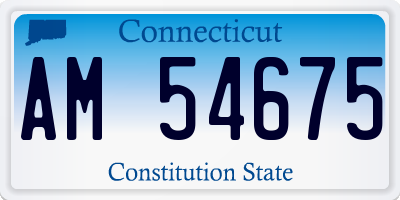 CT license plate AM54675