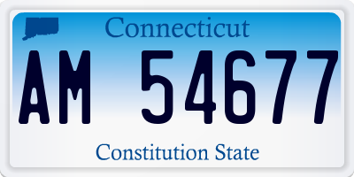 CT license plate AM54677