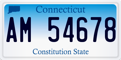 CT license plate AM54678