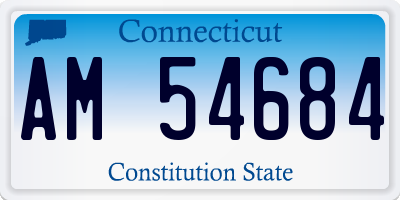 CT license plate AM54684