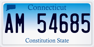 CT license plate AM54685