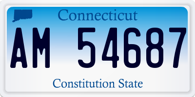 CT license plate AM54687