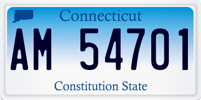 CT license plate AM54701