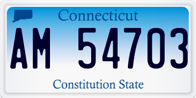 CT license plate AM54703