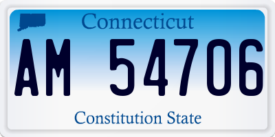 CT license plate AM54706
