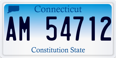 CT license plate AM54712