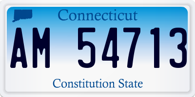 CT license plate AM54713