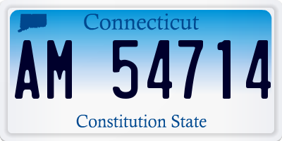 CT license plate AM54714