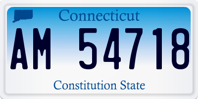 CT license plate AM54718