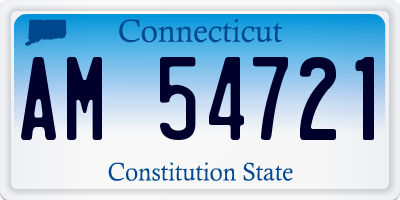 CT license plate AM54721