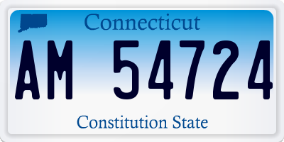 CT license plate AM54724