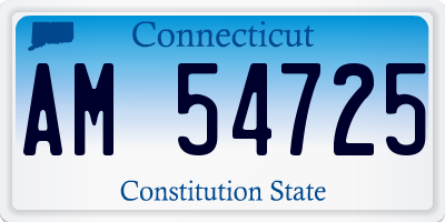 CT license plate AM54725